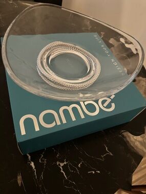 Nambe Clear Glass Centerpiece Bowl